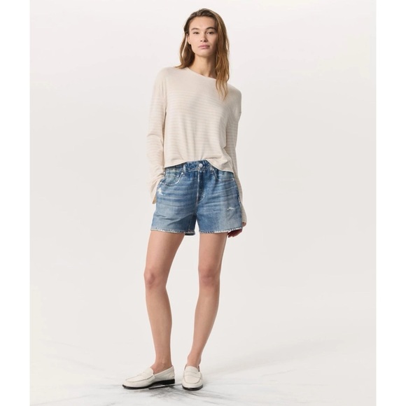 NWT Rag & Bone Miramar Cotton Walking Jean Shorts Blue Small - Picture 3 of 13